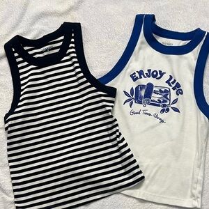 Bundle of 2 Old Navy navy Blue and White and blue and white Tank Top